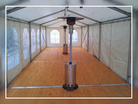 Innenzelt mit Boden und Heizstrahler